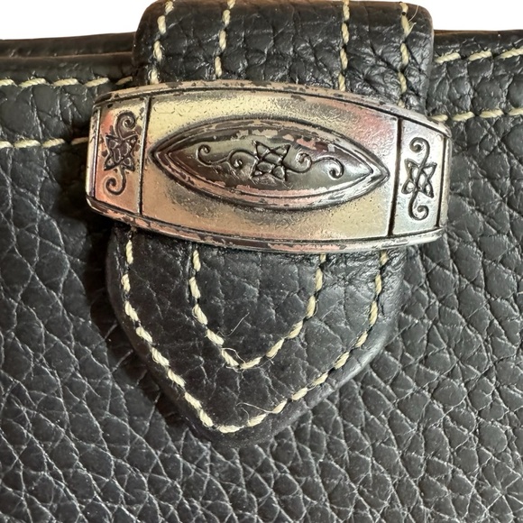 Vintage Brighton Pebble Black Leather Wallet Buckle - Picture 2 of 11